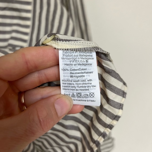 Madewell Tie Front Shirt Maitland Stripe Button Front Long Sleeves Size S - Picture 5 of 8
